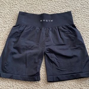 NVGTN Black Solid Seamless Shorts